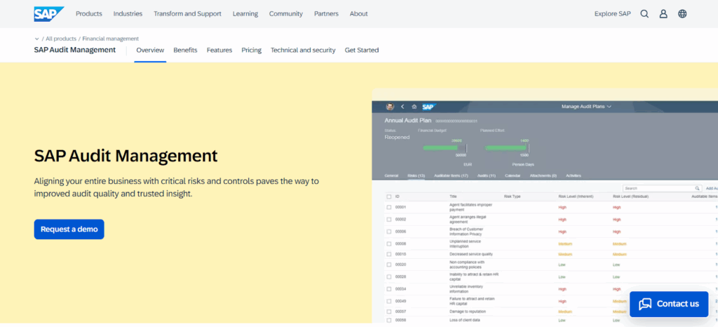 SAP Audit Management