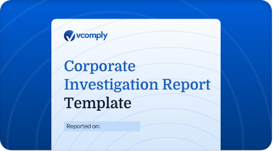 Corporate Investigation Report Template