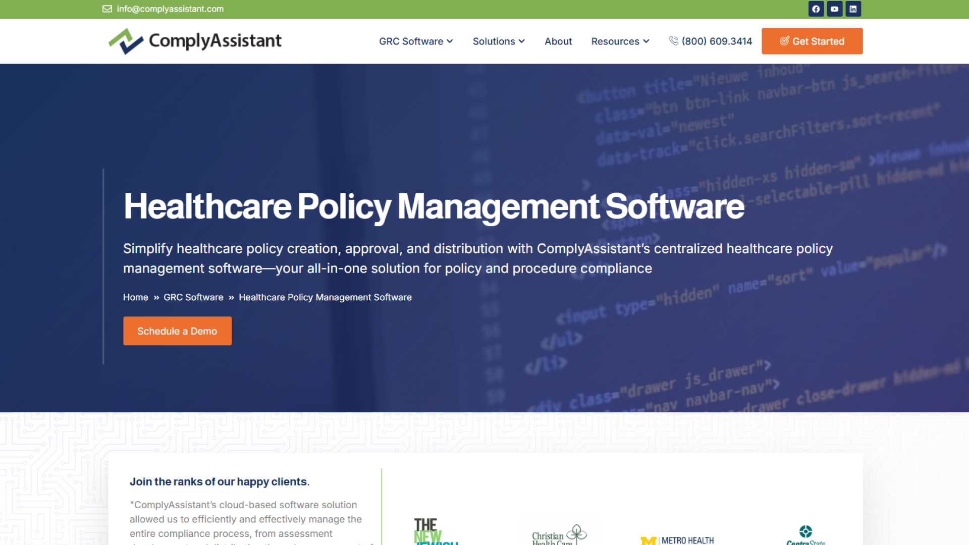 ComplyAssistant Healthcare Policy Management